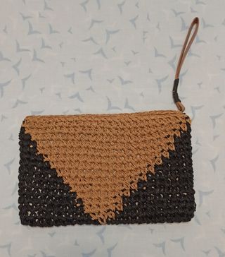 Parfois - Bolso cartera de mano rafia bicolor