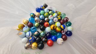 15 Biglioni di vetro 2.5cm vintage anni 70 80 90