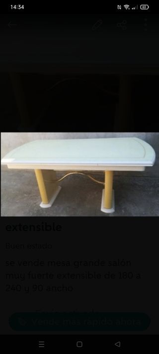 Mesa de salón extensible grande y resistente