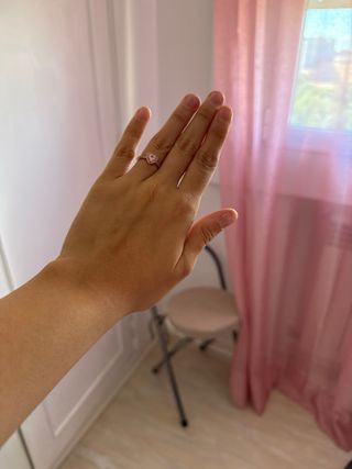 Anillo Pandora Corazón Rosa Plata