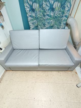 Sofá cama gris polipiel