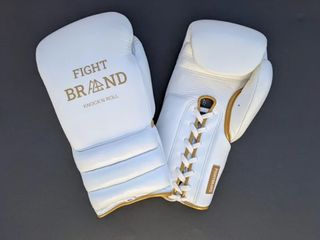 Guantes Boxeo Blancos Cuero Cierre Cuerda