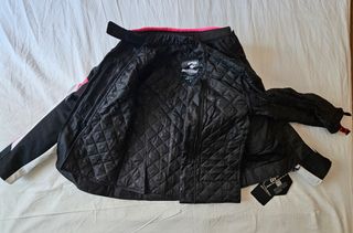 Chaqueta Moto Mujer Negra y Rosa