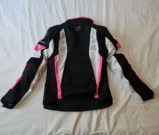Chaqueta Moto Mujer Negra y Rosa