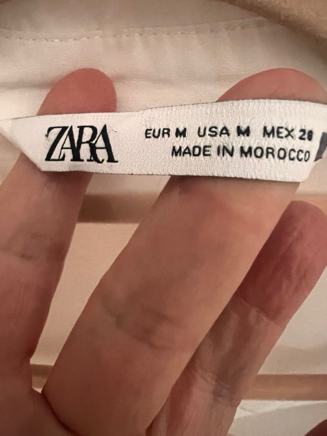 Camisa Zara Blanca Botón Joya