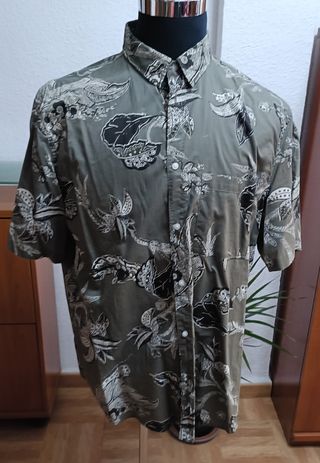 Camisa H&M Estampada Verde Oliva