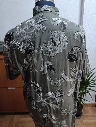 Camisa H&M Estampada Verde Oliva