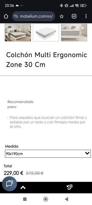 Colchón cama 90