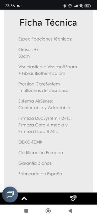 Colchón cama 90