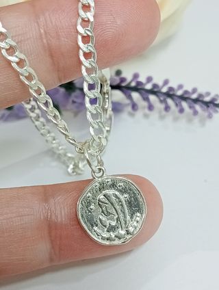 Medalla pulsera Virgen Niña Plata de Ley