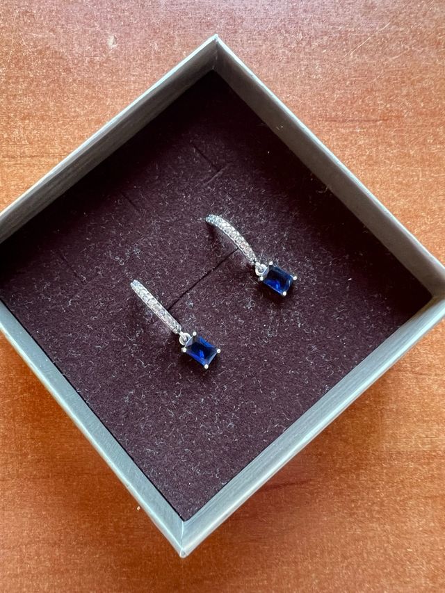 Pendientes plata con piedra azul