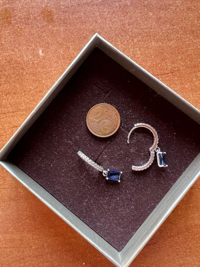 Pendientes plata con piedra azul