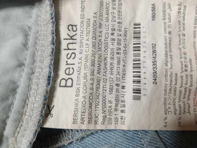 Pantalón corto vaquero Bershka azul