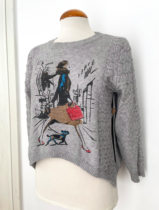 Jersey Punto Gris Espalda con Botones || 36-38