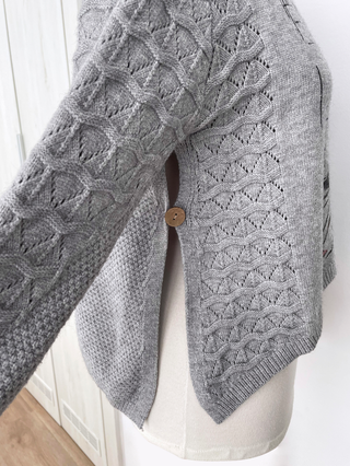 Jersey Punto Gris Espalda con Botones || 36-38