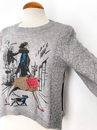 Jersey Punto Gris Espalda con Botones || 36-38