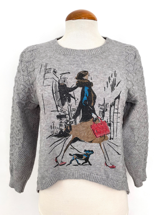 Jersey Punto Gris Espalda con Botones || 36-38