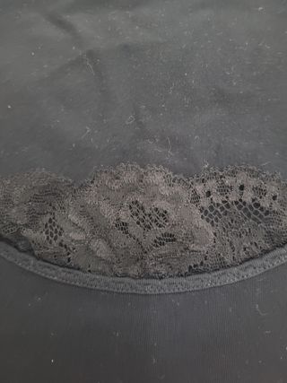 Camiseta Le Tricot Longhin Negra Encaje