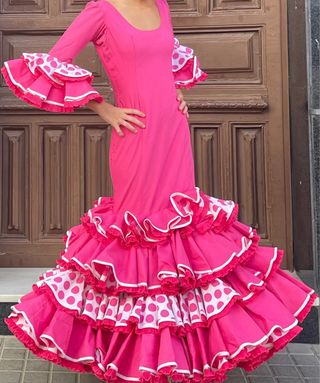 Traje Flamenca Rosa Talla 34-36