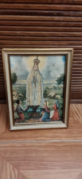 Cuadro Virgen de Fátima Antiguo 