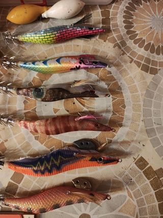 LOTE DE PESCA CONTIENE CAJA,GAMBAS,PLOMOS,ANZUELOS