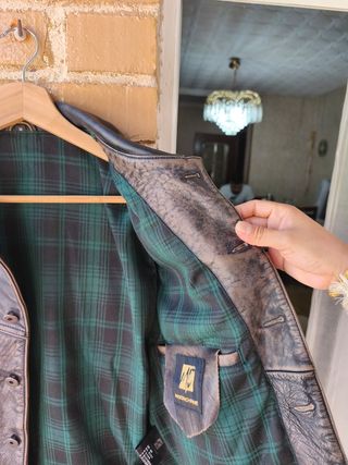 Chaqueta de Cuero Vintage Talla M