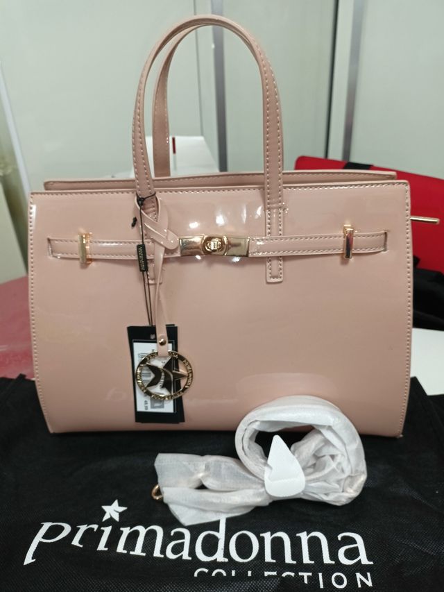 Borsa Primadonna rosa a mano con tracolla