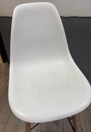 2 Sillas Altas Blancas Madera y Metal
