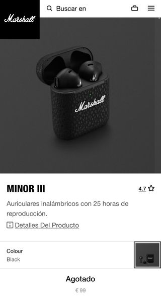 Auriculares Marshall Minor III Negro