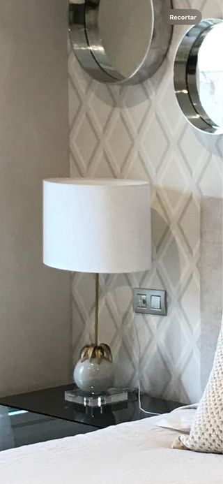 2 Lámparas Mesilla Dormitorio Salón Oro Blanco