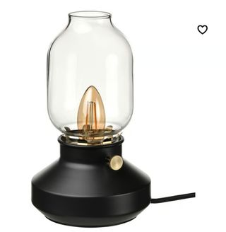 Lámpara de mesa Ikea Tarnaby Negra y Transparente