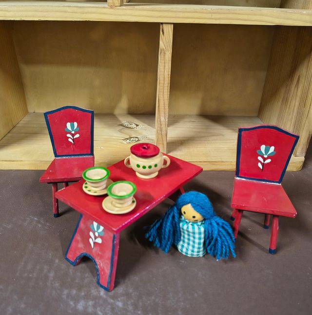 CASA MUÑECAS DE MADERA.VINTAGE.MUEBLES MADERA