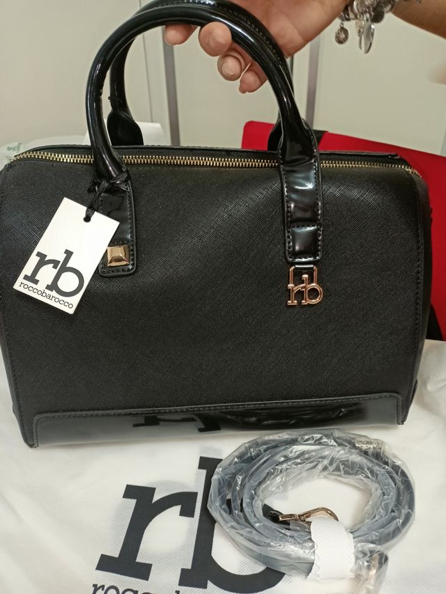 Borsa RoccoBarocco bauletto nera mano tracolla