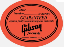 Etiqueta Gibson Guitarra Acústica Restaurar