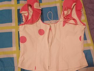 Corpiño Sevillana/Disfraz Lunares Rosa y Blanco