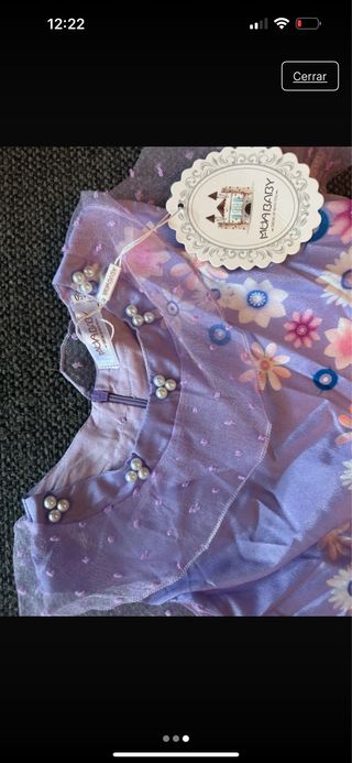 Disfraz infantil morado con flores