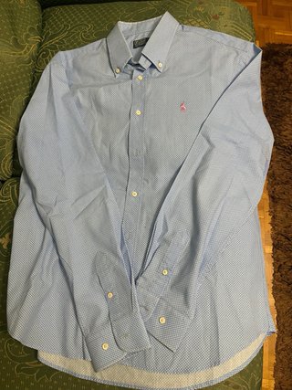 Camisa Polo Ralph Lauren Azul Lunares Talla XL