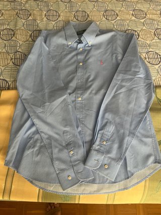 Camisa Polo Ralph Lauren Azul Lunares Talla XL