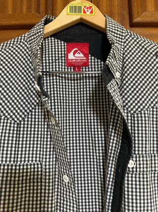 Camisa Quiksilver Cuadros Negro Talla L