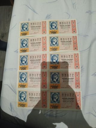 Serie Decimos Lotería Nacional 1975