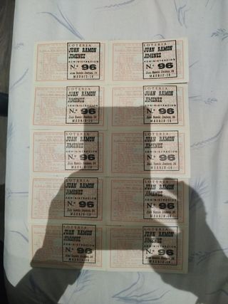Serie Decimos Lotería Nacional 1975
