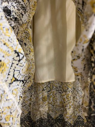 Falda  estampada hilo meralizado zara