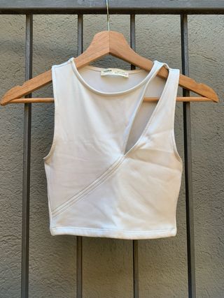 Top corto blanco