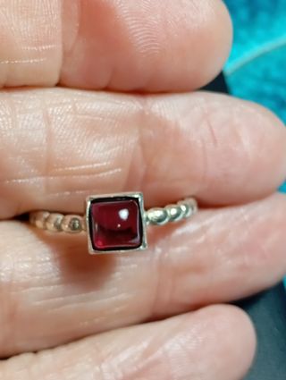 Anillo Plata Ley granate 