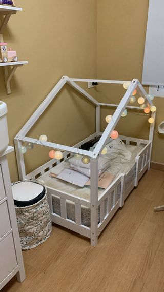 Cama Montessori Blanca + colchón A ESTRENAR