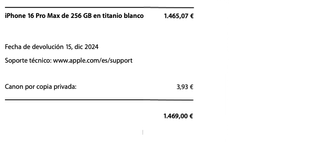 iPhone 16 Pro Max 256GB Titanio Blanco