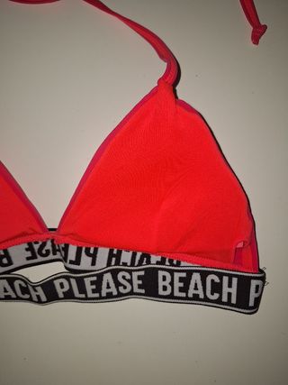 Bikini Rosa con banda BEACH PLEASE