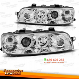 FAROS CON OJOS DE ÁNGEL FIAT PUNTO 2. FONDO CROMO