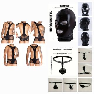 Set de 3 Accesorios de Cuero Negro