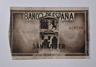 10 Pesetas 1936 Santander Serie 0207